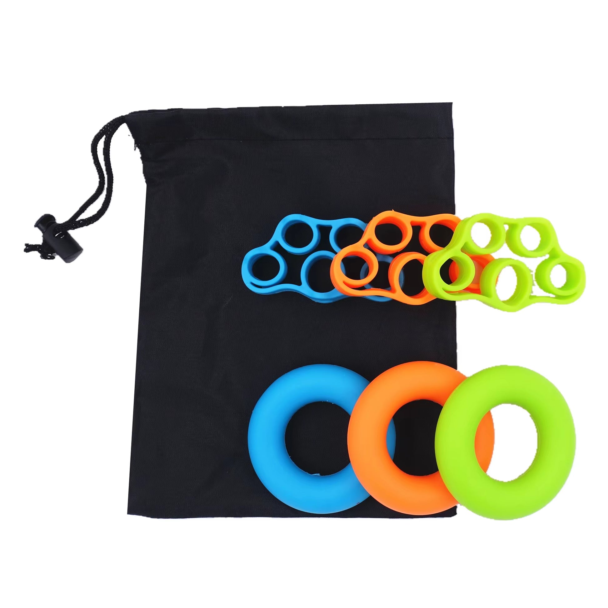 Resistance Bands Hand Grip Set Strengthener Exerciser Kit with Carrying Bag(No Logo) Finger Stretcher Speed up Rehabilitation